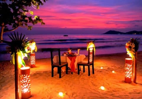 Nothing like a romantic dinner on the beach with the love of your life.