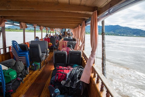 Slow boat life on the Mekong, soaking up the scenery and the laid-back Lao vibes.